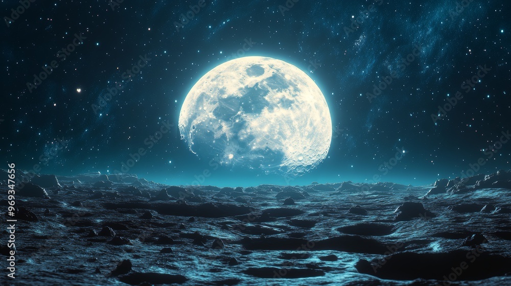 Dreamy Moonlit Night Sky Background with Copy Space for Text - Serene Space Landscape for Design Projects and Artwork Dreamy Moonlit Night Sky Background with Copy Space for Text - Serene Space Landscape for Design Projects and Artwork