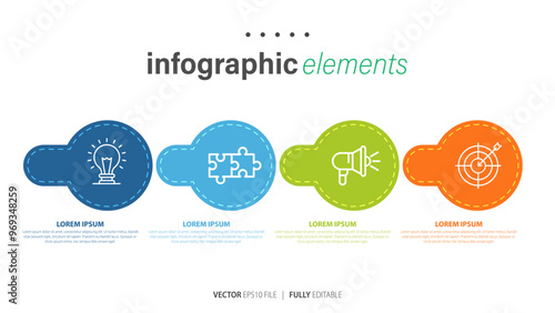 Colorful gradient infographic elements text vector art