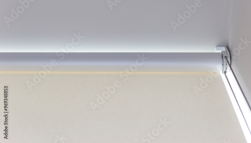 Fotografie Roller blind chain mechanism close-up