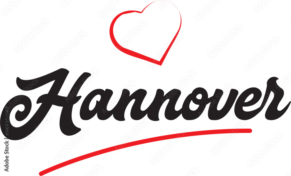 Hannover city text design with red heart typographic icon design suitable for touristic promotion Hannover city text design with red heart typographic icon design suitable for touristic promotion
