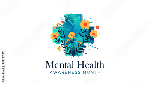 Mental Health Awareness Month. in May. Take care of your body, take care of your health and mind. Increase awareness of mental health. Control and protection. Prevention campaign