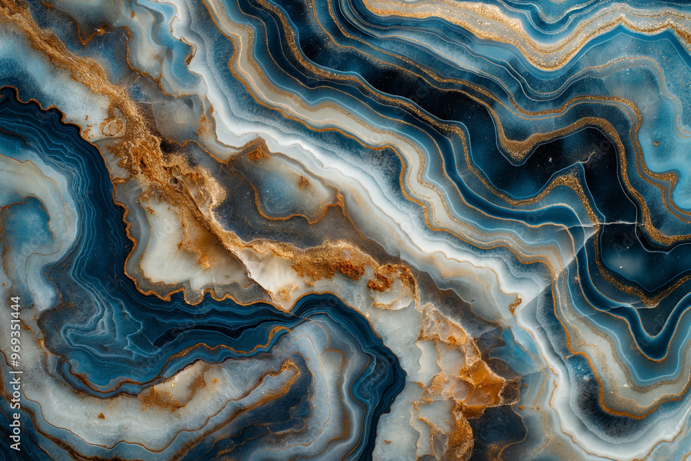 Abstract Blue and Gold Marble Texture with Stunning Fluid Patterns Abstract Blue and Gold Marble Texture with Stunning Fluid Patterns