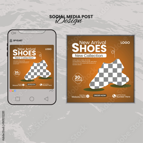 New arrival shoe social media post design