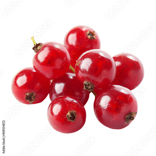 Fresh red currants on a white background isolated transparent background