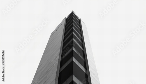  view of a tall building with a clock on the top.