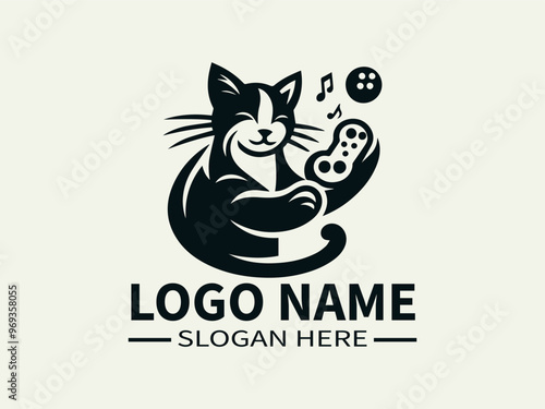 Playful Cat Logo Design: A cute and adorable logo featuring a playful kitten, perfect for pet stores, veterinary clinics, and businesses that cater to cat lovers.