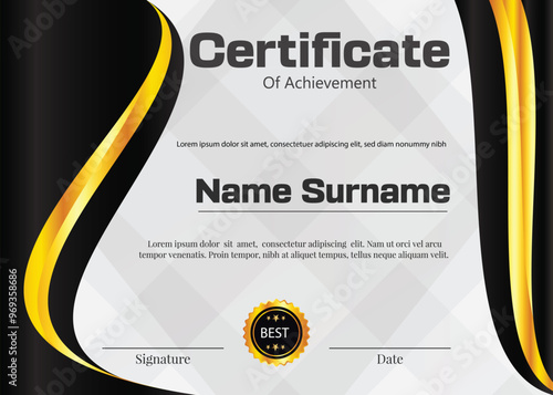 diploma new professional design golden and black color 