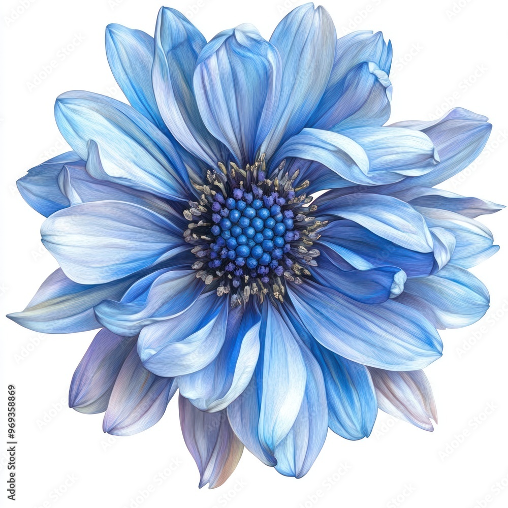Fototapeta premium Vibrant blue flower illustration