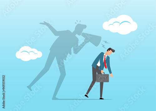 depressed businessman self shadow blame
