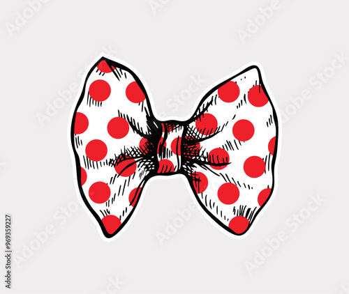 Vintage bow tie hand drawn illustration. 