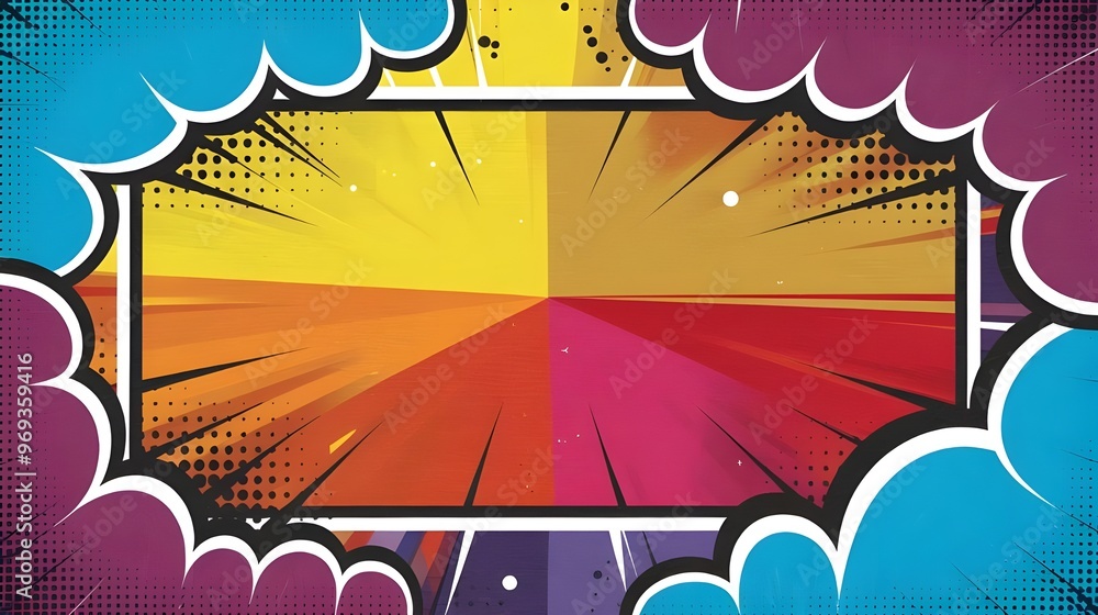 Obraz premium Colorful Comic Book Background with Speech Bubbles