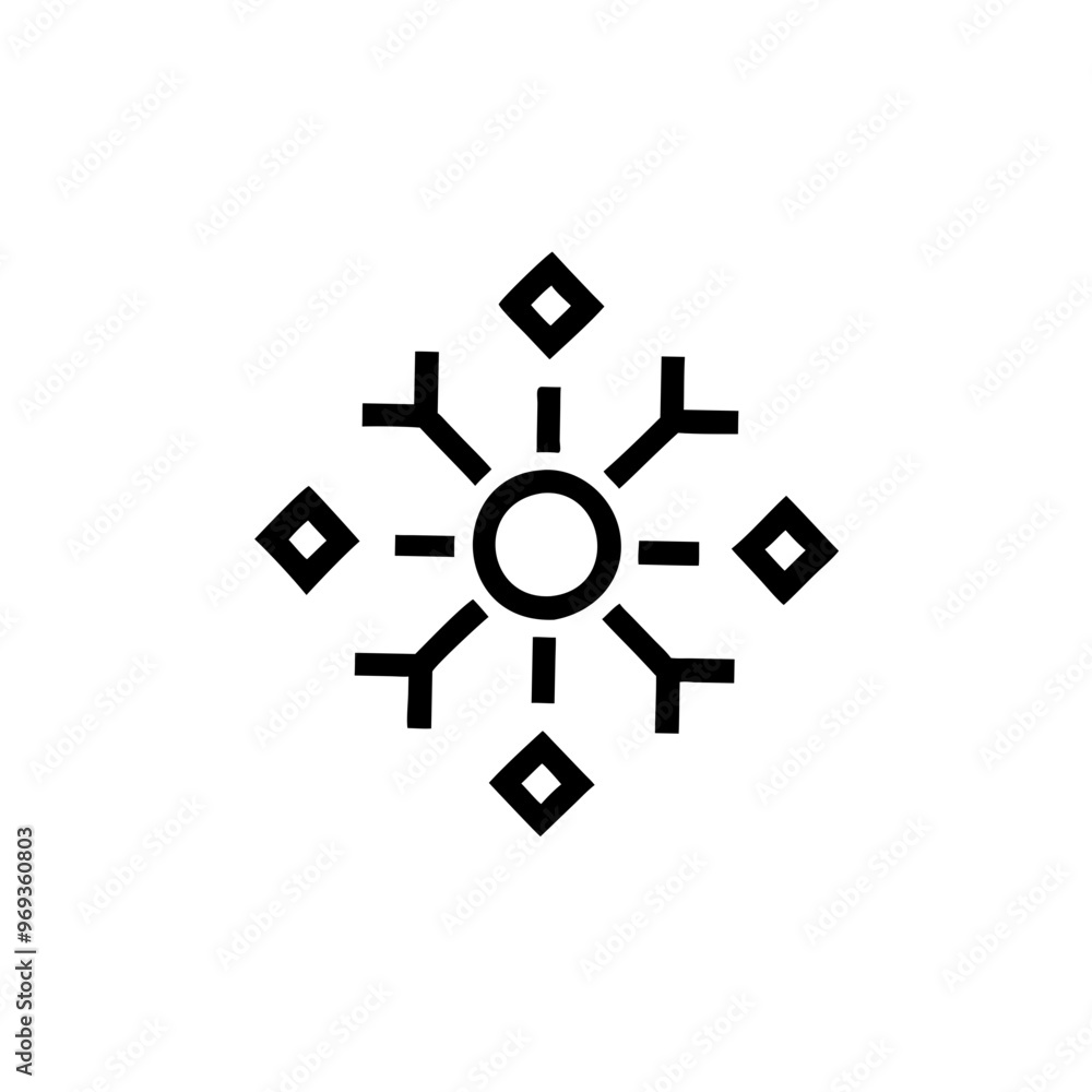 Abstract snowflake outline, minimalist black and white design, winter symbol with copy space Abstract snowflake outline, minimalist black and white design, winter symbol with copy space