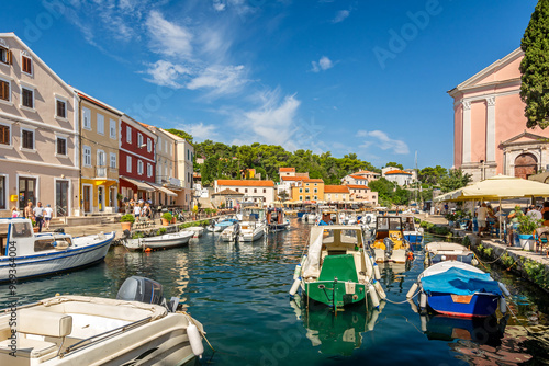 Beautiful colourful harbour of Veli Losinj at the Adriatic Sea in Croatia