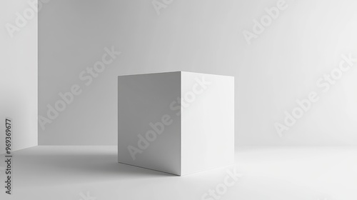 White Box on a White Background in a Corner