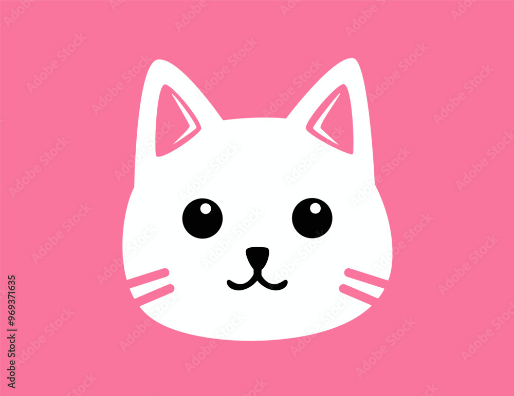 Obraz premium Cute sweet cat pattern illustration vector.