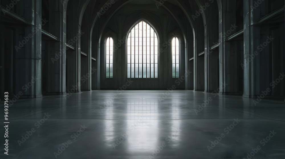 Fototapeta premium The Ceiling Large Cathedral With Glass Wind