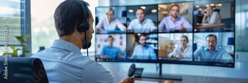 Obraz na płótnie Highlight the adaptability of document management technologies in hybrid work environments, ensuring seamless collaboration between in-office and remote team members w salonie