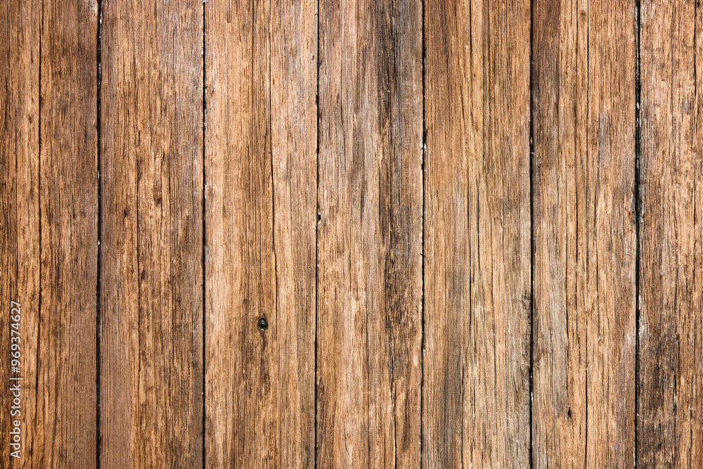 Closeup of an aged wood texture with vertical planks, showing knots and grain. Closeup of an aged wood texture with vertical planks, showing knots and grain.