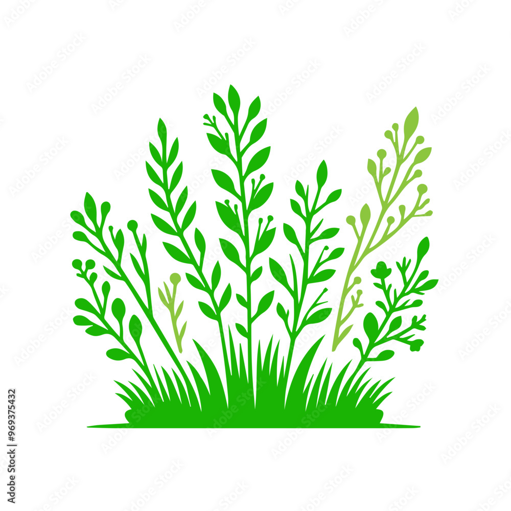 Naklejka premium green bush element vector flat design