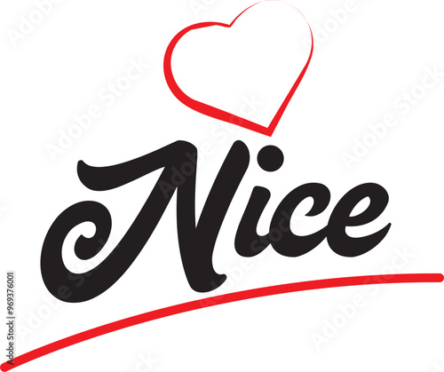 Nice city text design with red heart typographic icon design suitable for touristic promotion