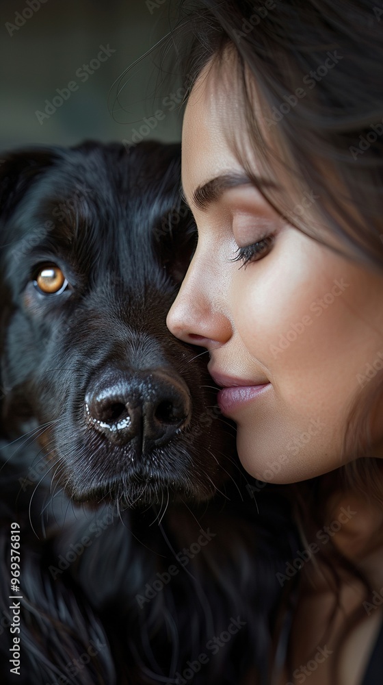 Moments of trust A veterinarian and a dog in a loving nosetonose moment, capturing the essence of veterinary passion Moments of trust A veterinarian and a dog in a loving nosetonose moment, capturing the essence of veterinary passion
