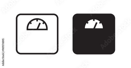 Fitness scale for body weight icon vector simple pictogram graphic solid glyph and line outline stroke design illustration set, weigh dial shape silhouette image clip art
