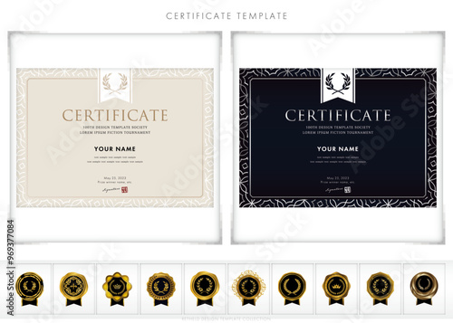 賞状１７４（横）certificate　award　表彰状　celebration