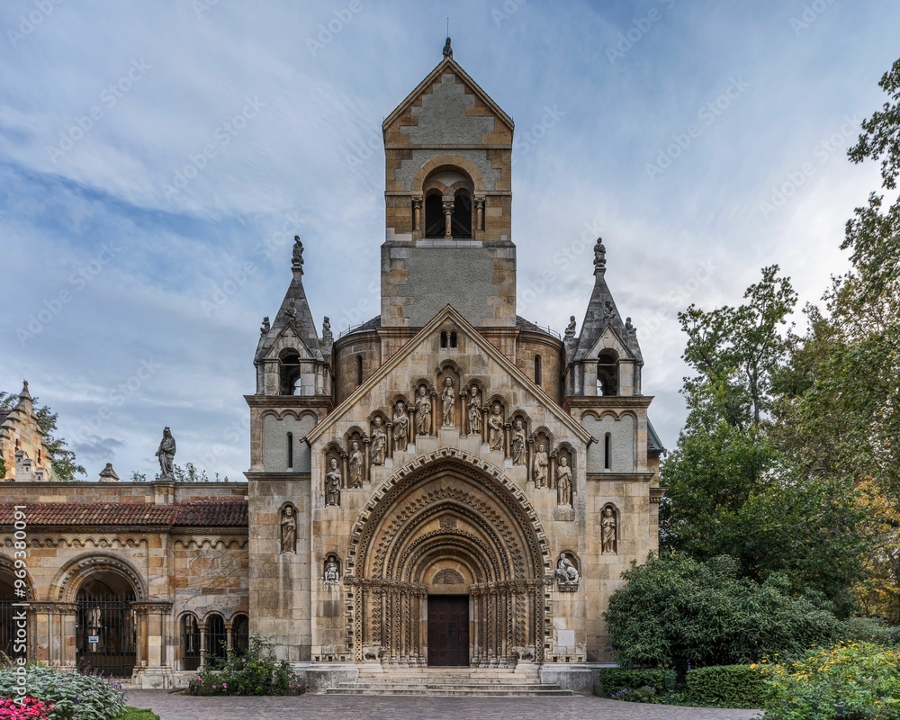 Stunning view of the Vajdahunyad Castle Chapel in Budapest, Hungary Stunning view of the Vajdahunyad Castle Chapel in Budapest, Hungary
