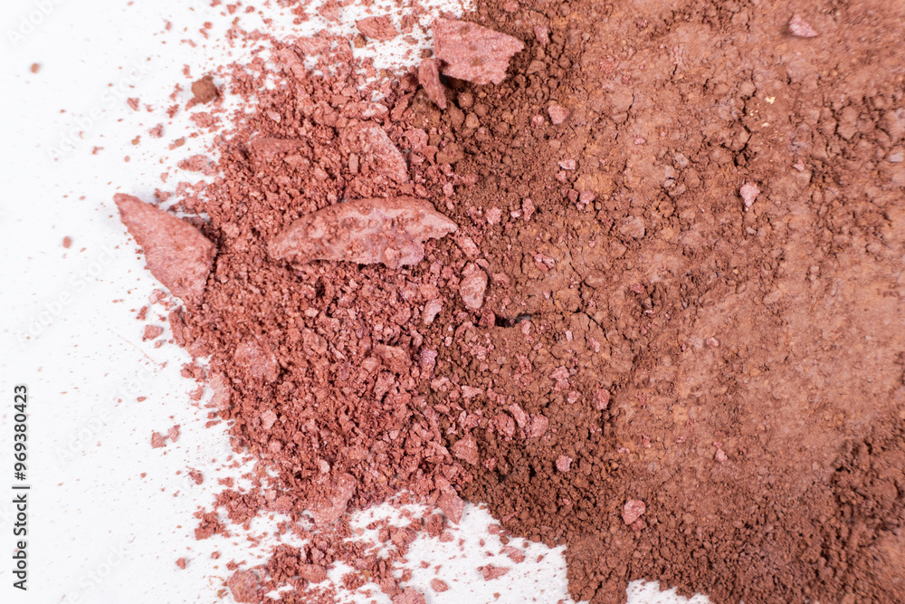 Macro texture of different shades of eyeshadow top view Macro texture of different shades of eyeshadow top view