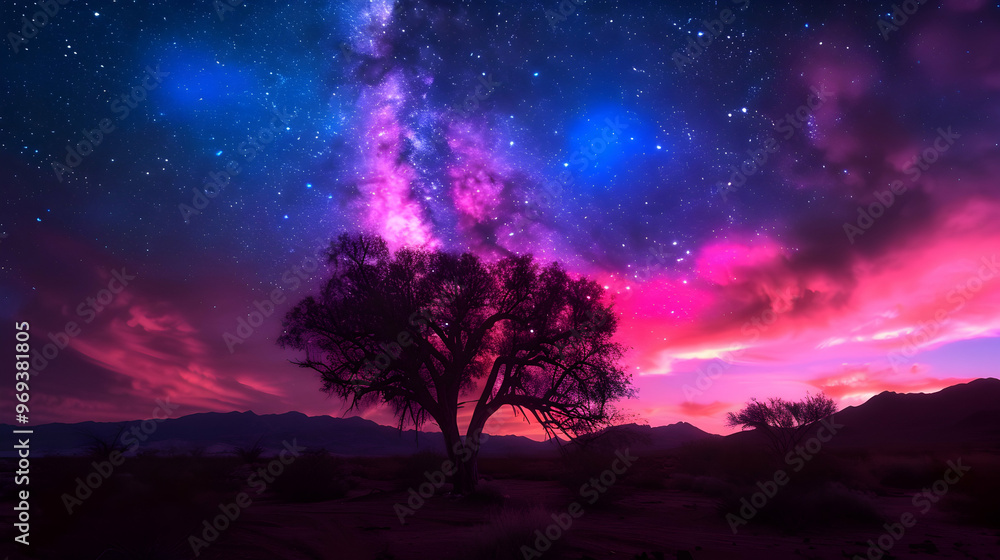The Night Sky With Stars Above Joshua Tree The Night Sky With Stars Above Joshua Tree