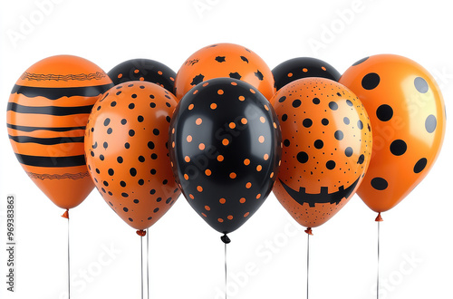 A Series of Halloween Balloons in Various Designs for a Spooky Celebration photo