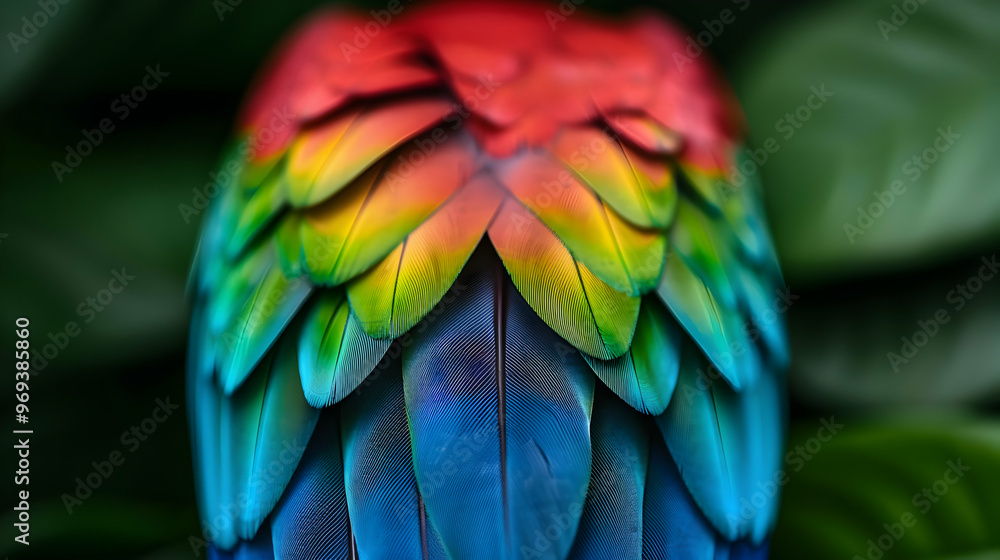 Fototapeta premium The Flamboyant Feathers Scarlet Macaw. Photo