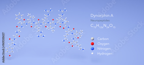 Принти на полотні dynorphin a molecule, molecular structure, endogenous opioid peptide, 3d model,