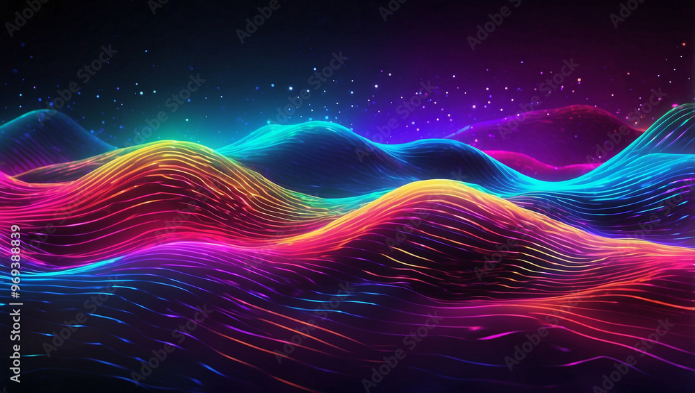 Neon Lines and Digital Waves Neon Lines and Digital Waves