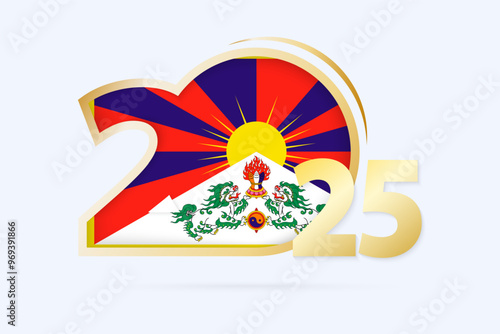 Year 2025 with Tibet Flag pattern.