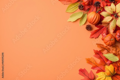 Thanksgiving sale event with bold autumn tones and minimalist design Festive fall elements make it perfect for promoting holiday discounts with clear, engaging calltoaction space photo