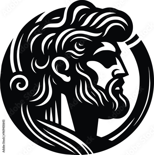 Black and White Illustration of Legendary Hero Jason of the Argonauts