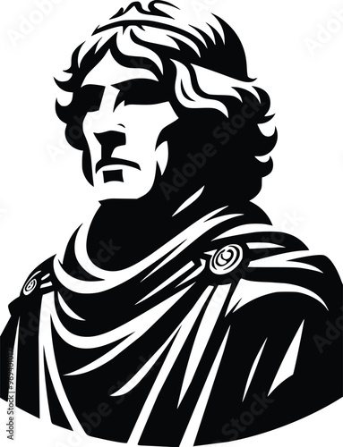 Legendary Hero Merlin Black and White Illustration