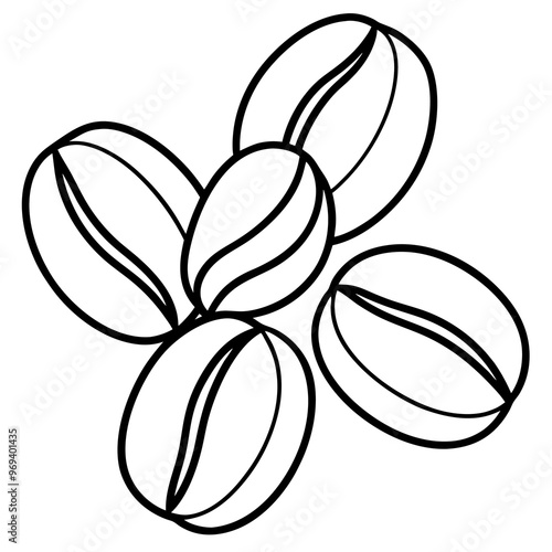 coffee beans outline coloring book page line art drawing photo