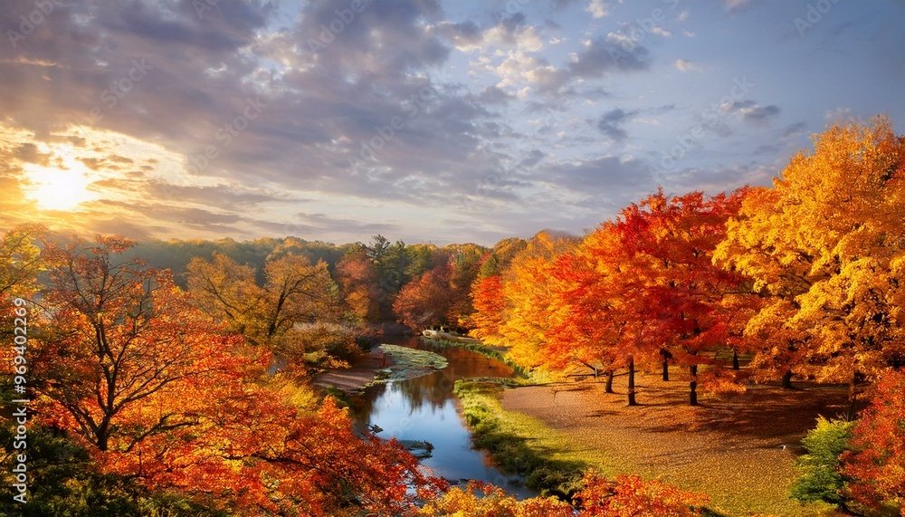 Fototapeta premium autumn maple leaves. vibrant and colorful arrangement of autumn leaves. autumn leaves background. leaves background