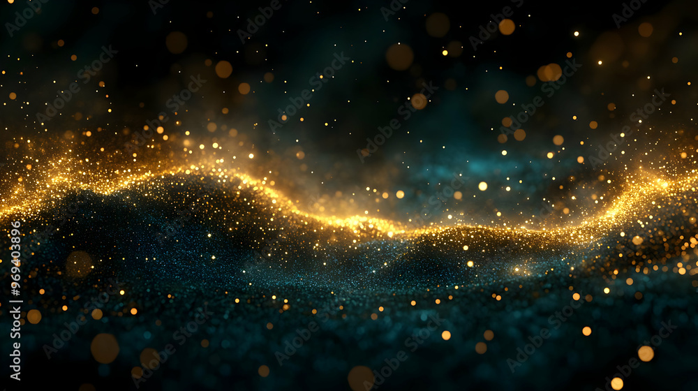 A mesmerizing abstract representation of glowing particles and waves of light. A mesmerizing abstract representation of glowing particles and waves of light.