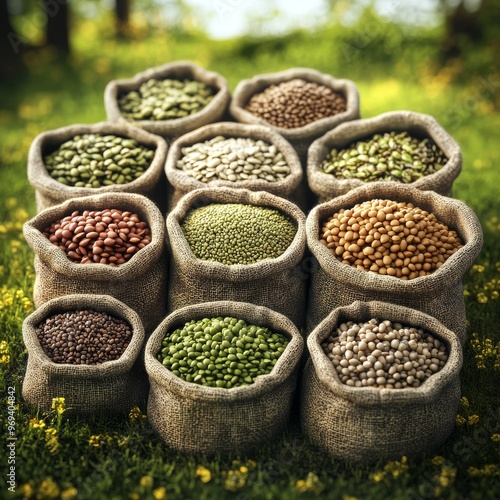 Wooden bowl filled with dried organic black peppercorns and green beans, a healthy ingredient for cooking