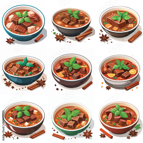  A bowl of Thai beef stew with star anise and cinnamon