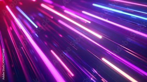 Abstract image of vibrant neon light streaks in shades of pink, purple, and blue, creating a dynamic and futuristic atmosphere.