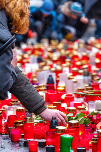 Wallpaper Mural Remembering after the death of the former president Vaclav Havel in December 2011, Prague, Czech Republic Torontodigital.ca