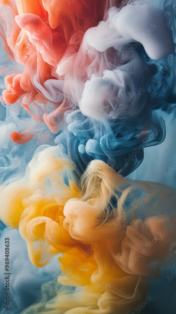 Fototapeta premium Colorful ink in water creating abstract patterns