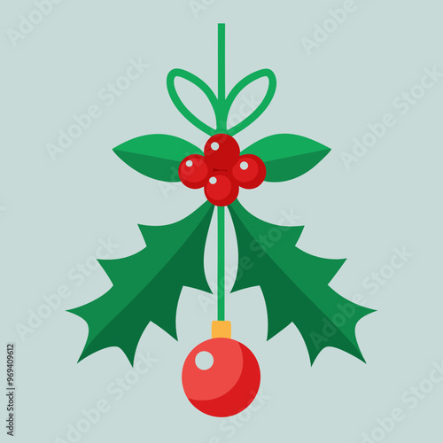 Christmas mistletoe  vector illustration