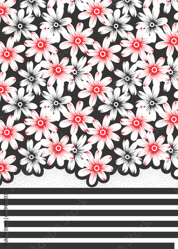 Flower Design pattern For Fabric, background.