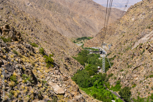 Aerial views of Palm Springs and the San Jacinto Mountains seen from the aerial tramway. photo