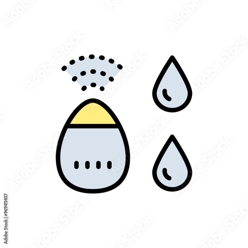 Humidifier Device color Icon. Electronic Appliance Air Purifier Concept Flat Pictogram. Ventilation Technology Illustration. Simple Vector Isolated On White Background.